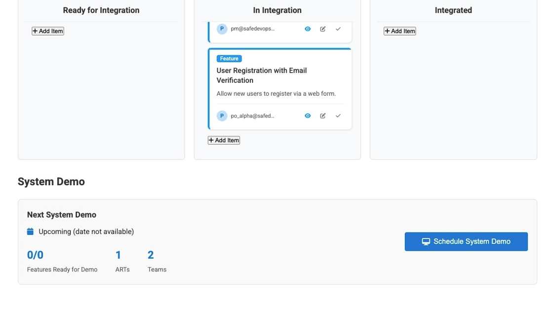 Screenshot showing Integration Metrics